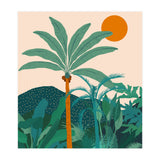 Palm Vibes, Tropical Vintage Botanical Nature, Illustration Mountains Landscape Adventure, Pastel Plants Wild Jungle Boho Forest (Print Only) thumbnail