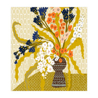 Floral Contemporary Still Life Mustard Yellow (Print Only)