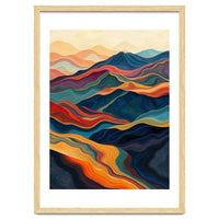 Abstract Mountain Landscape Art with Fluid Textures