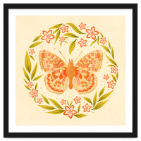 Retro Floral Butterfly