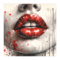 Watercolor Woman Lips #2 (Print Only)