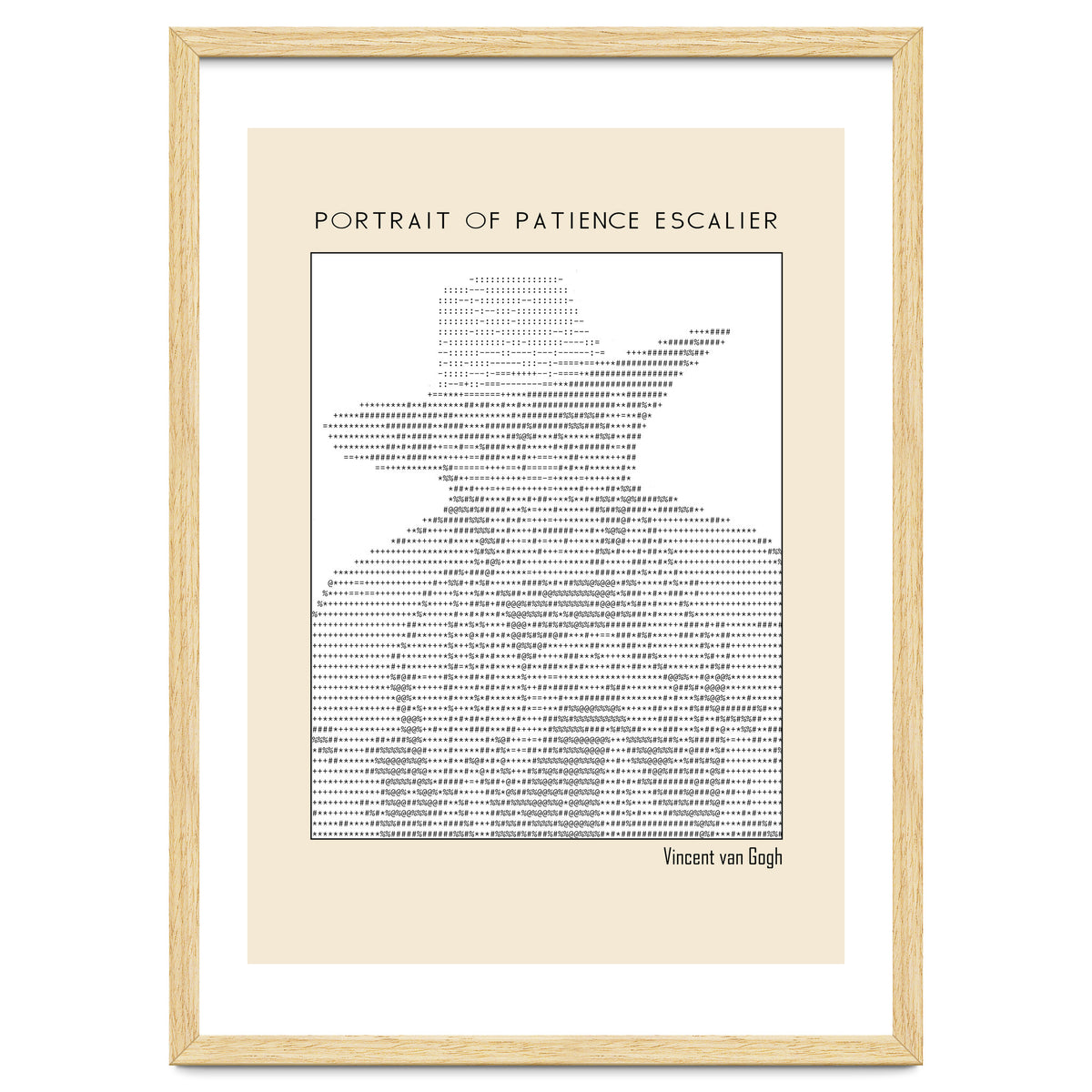 Portrait of Patience Escalier (1888) - Vincent van Gogh(ascii art)