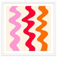 Squiggly Lines - orange, pink and cream