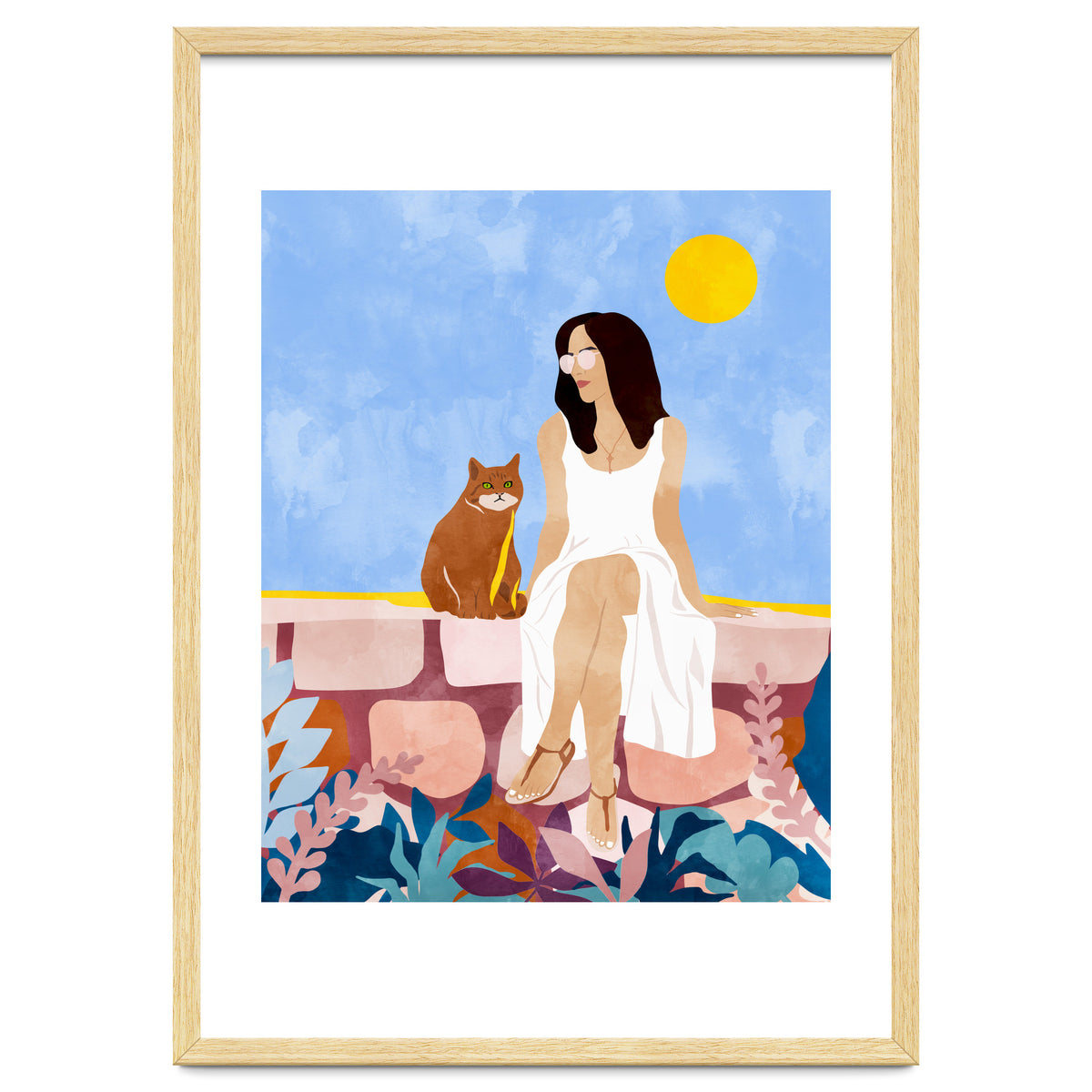 Butterscotch, Cats Pets Cat Mom Watercolor Painting, Pet Parent Animals Quirky Bohemian