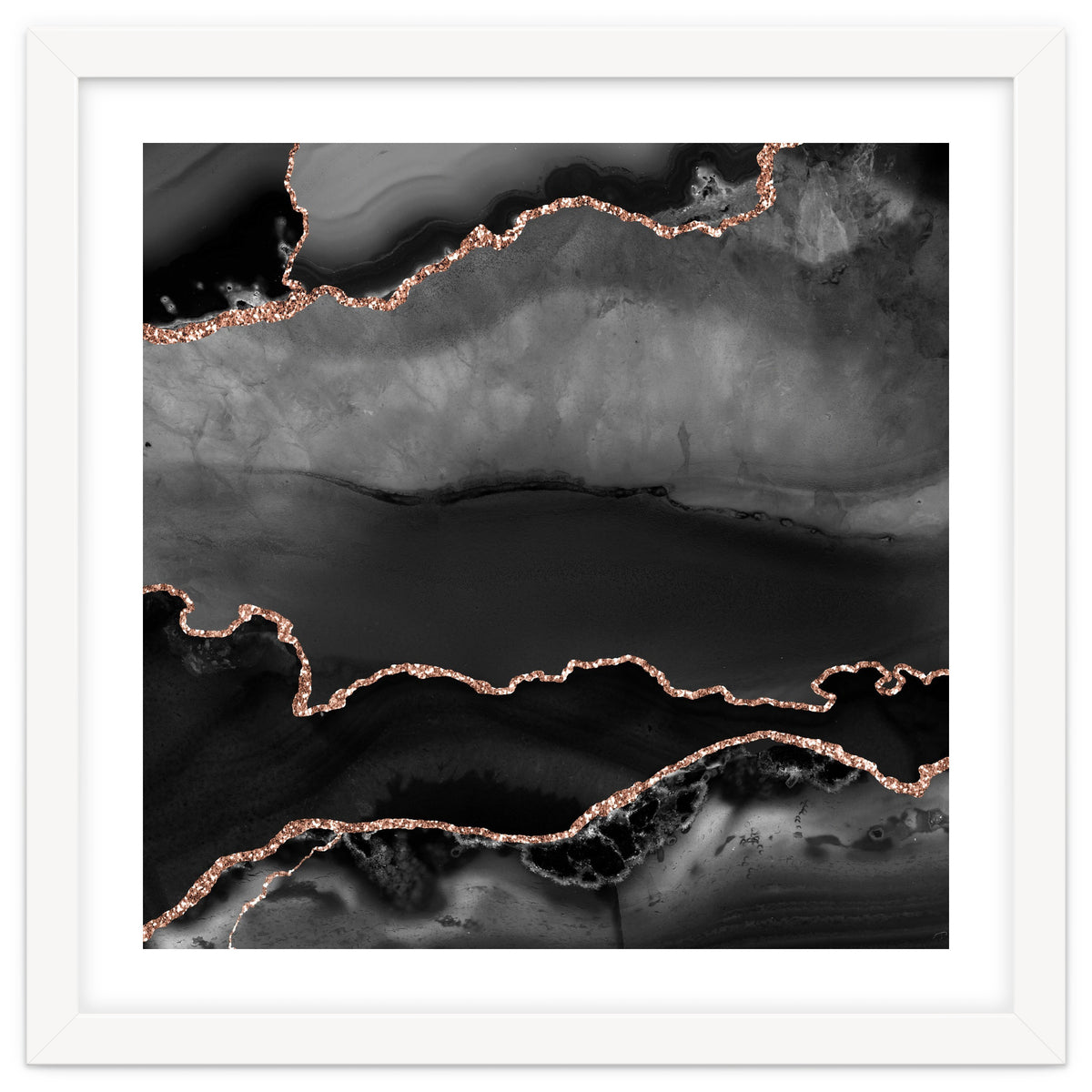 Black & Rose Gold Agate Texture 02