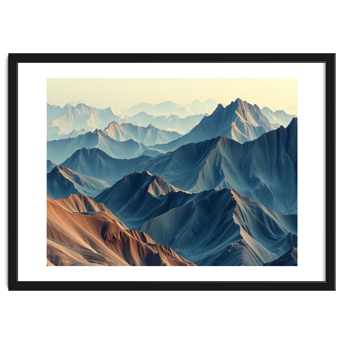 Hyper-Realistic Mountain Range Landscape Art