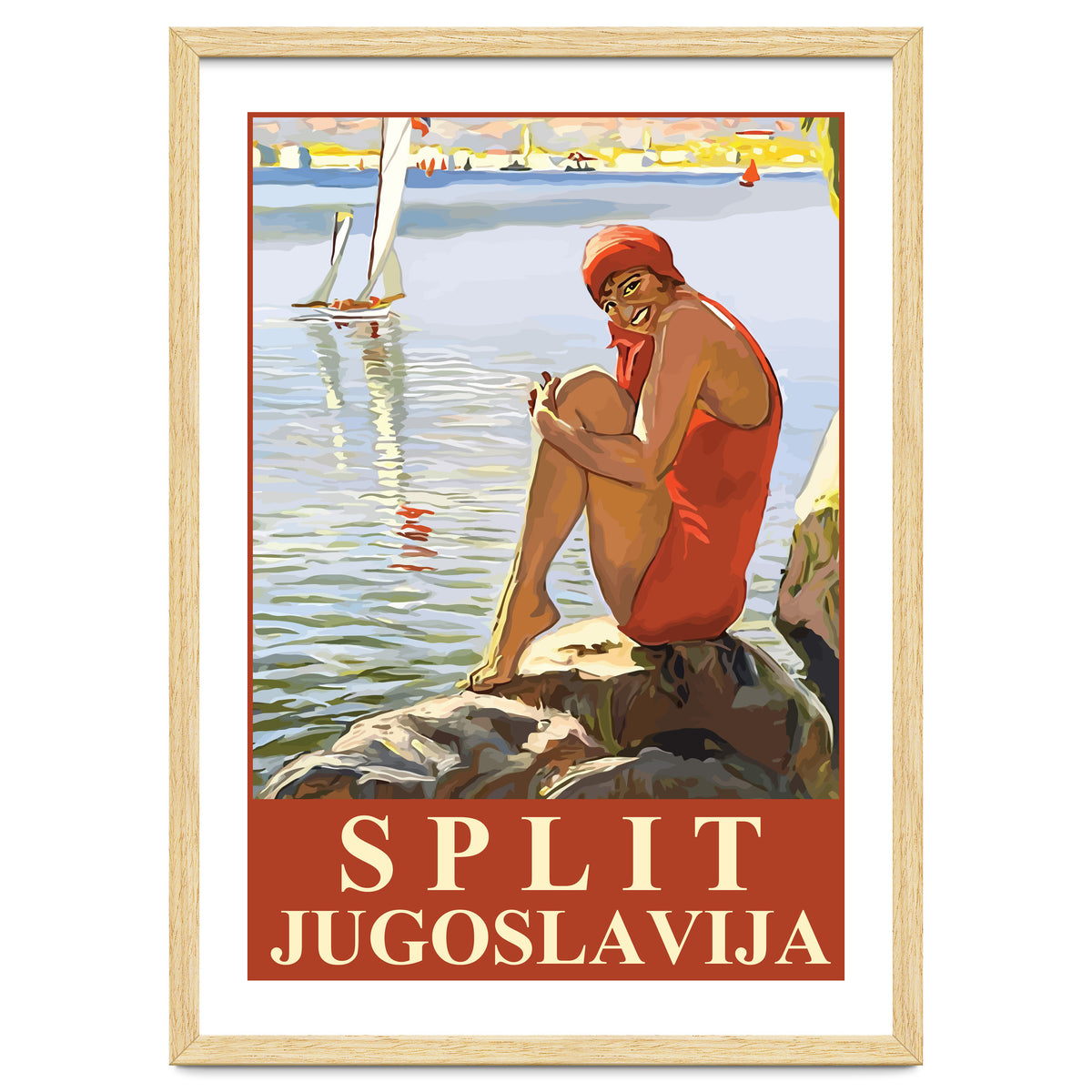 Split, Swimmer on a Rocky Coast