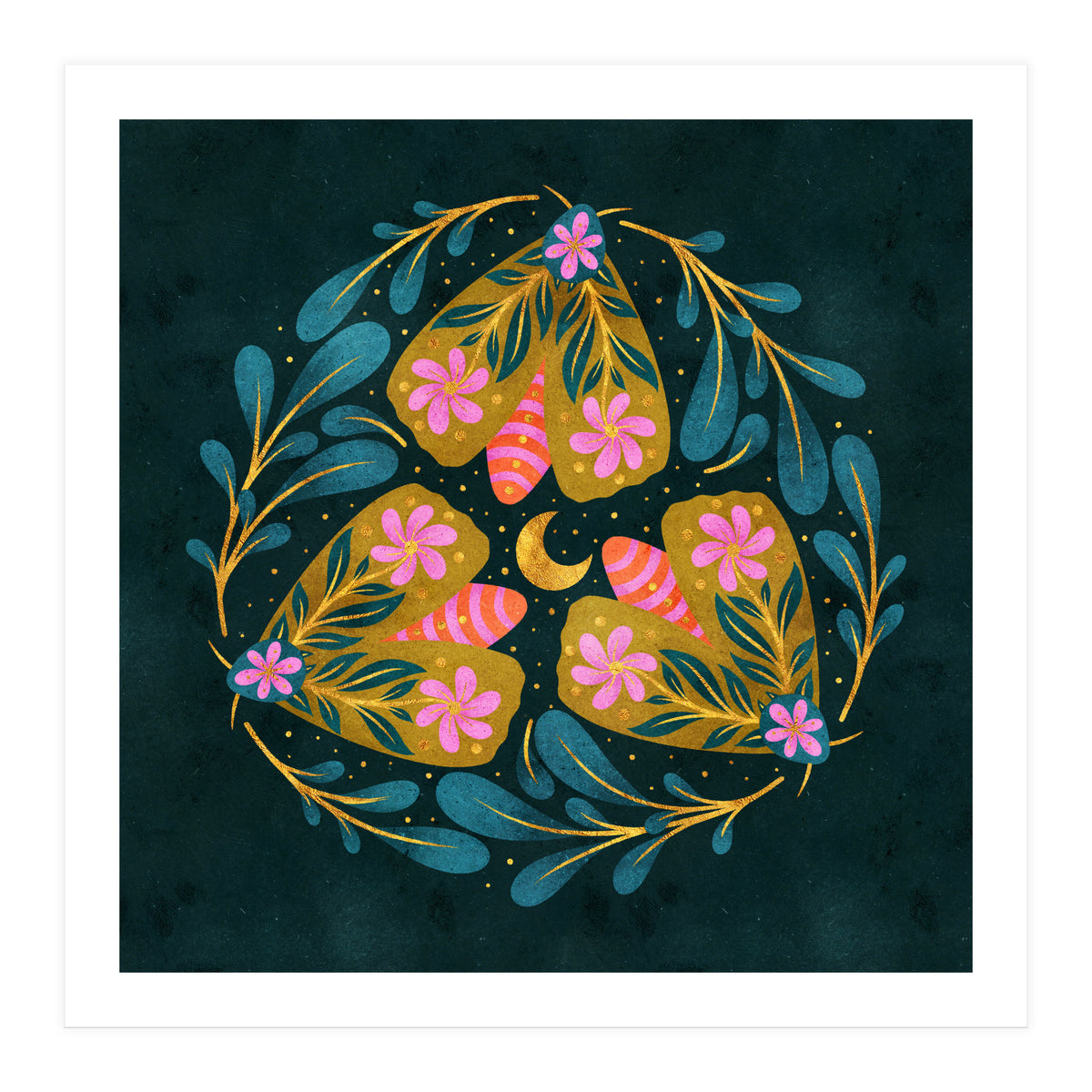 Floral Moths and Moon (Print Only)