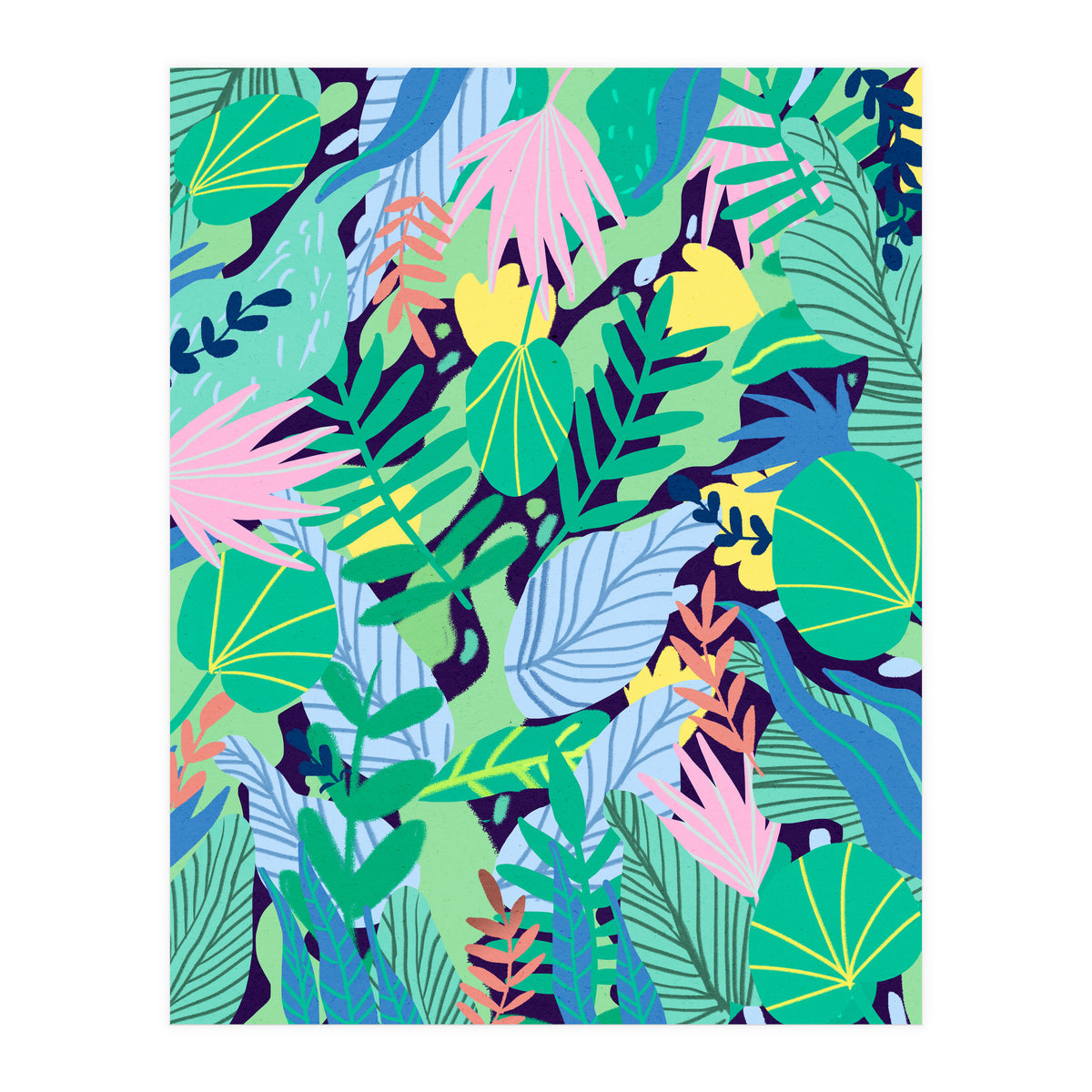 Wild Garden | Eclectic Contemporary Boho Jungle | Forest Meadow Botanical Nature Plants (Print Only)