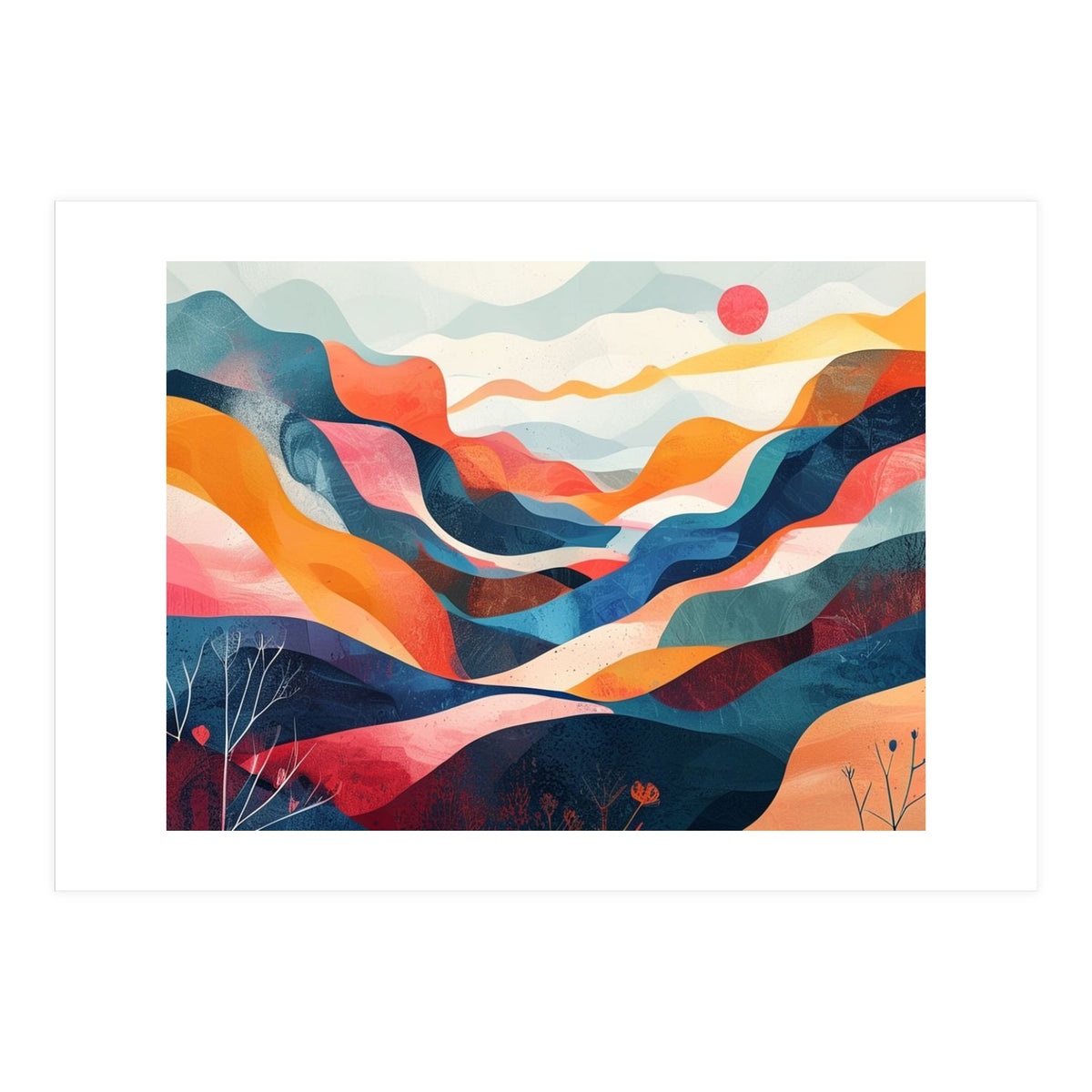 Abstract Mountain Landscape Art (Print Only)
