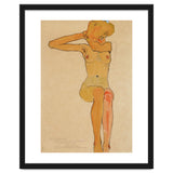 Seated female nude with raised right arm,1910 Gouache,. thumbnail