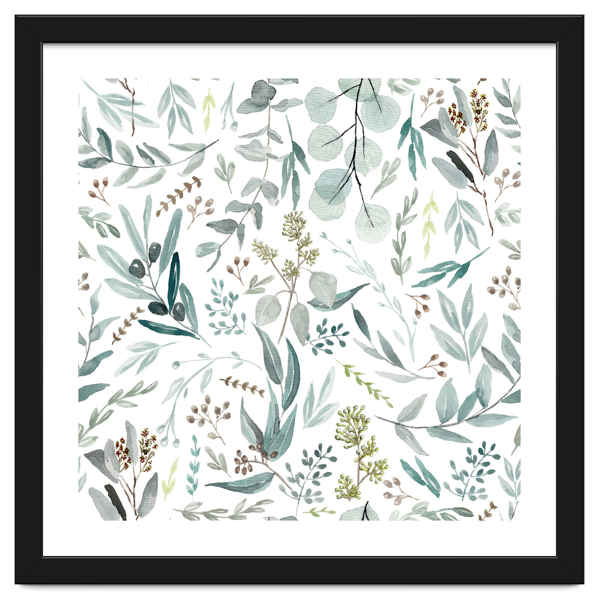 Eucalyptus Leaves Botanical Pattern