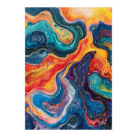 Vibrant Fluid Acrylic Pour Abstract Art (Print Only)