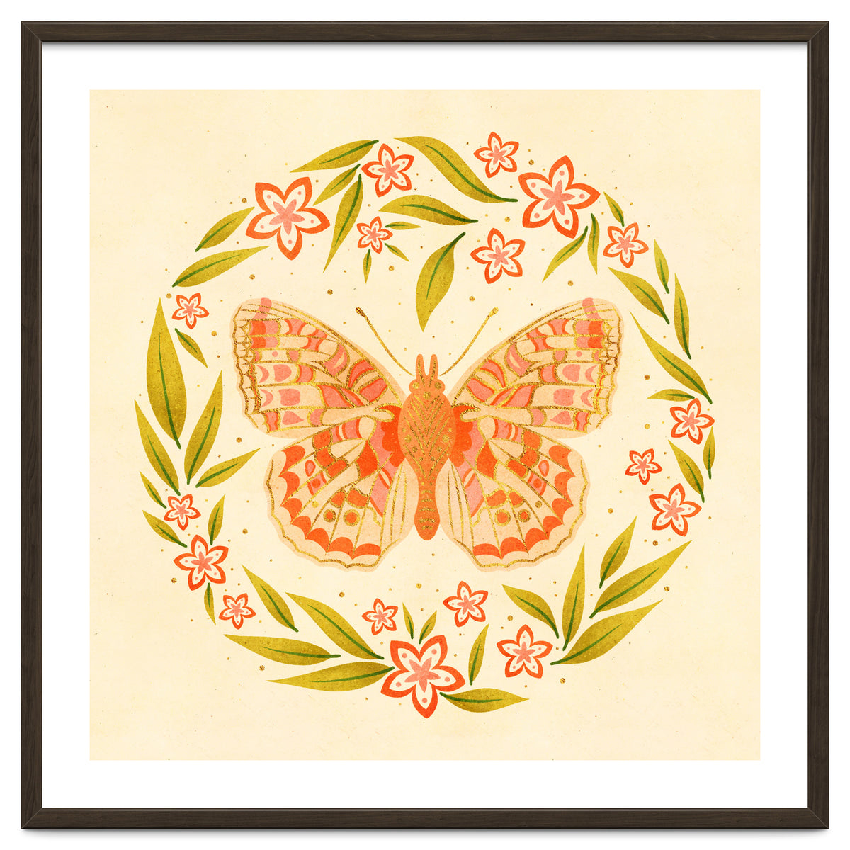 Retro Floral Butterfly