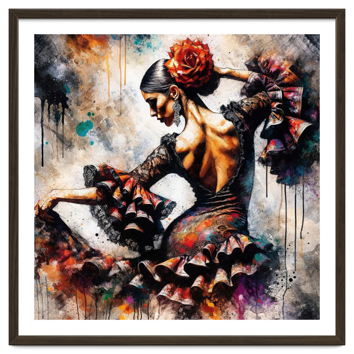 Watercolor Flamenco Dancer #4