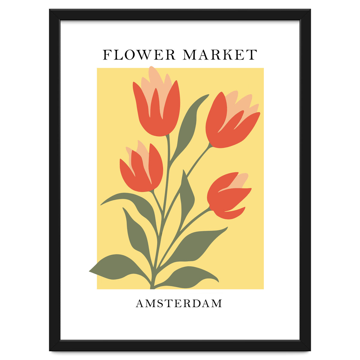 Amsterdam Flower Market - Modern Colorful Botanical Print