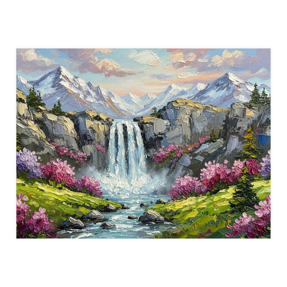 Alpine Waterfall Serenade (Print Only)
