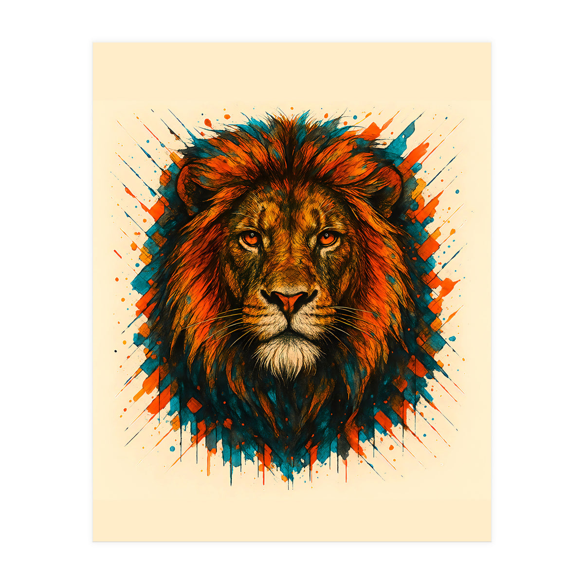 Lion Animal Watercolor (Print Only)