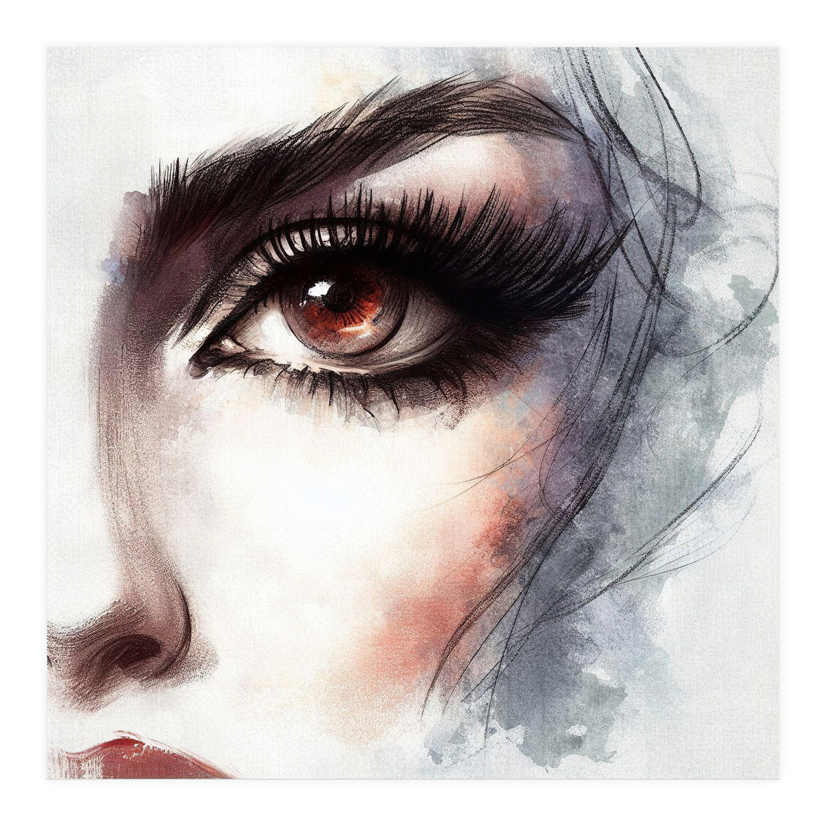 Amber Eye Portrait Fragment (Print Only)