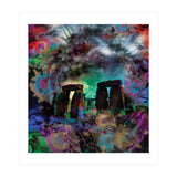Stone Henge Vibrant Psychedelic Colors (Print Only) thumbnail