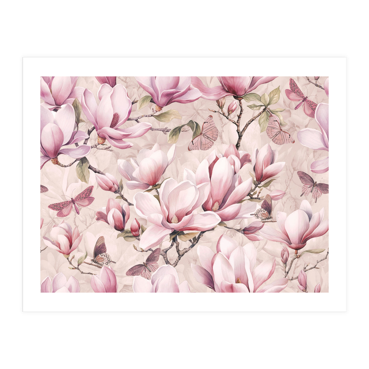 Magnolia And Butterfly (Print Only)
