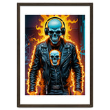 Fiery Skeleton Biker In Headphones thumbnail