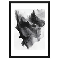 Abstract Black And White Wavy Lines Forming Organic Shapes