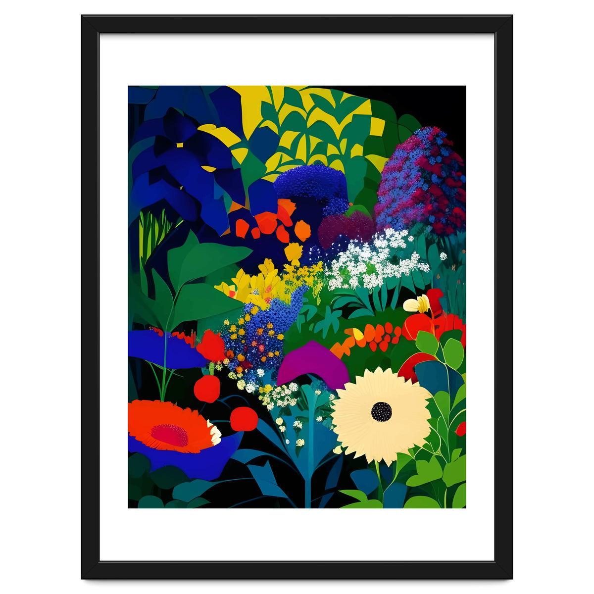 A Beautifully Dark Mind, Botanical Nature Jungle Garden, Eclectic Bohemian Vintage Plants Illustration