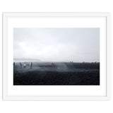 Tourists on the black sand beach - Iceland thumbnail