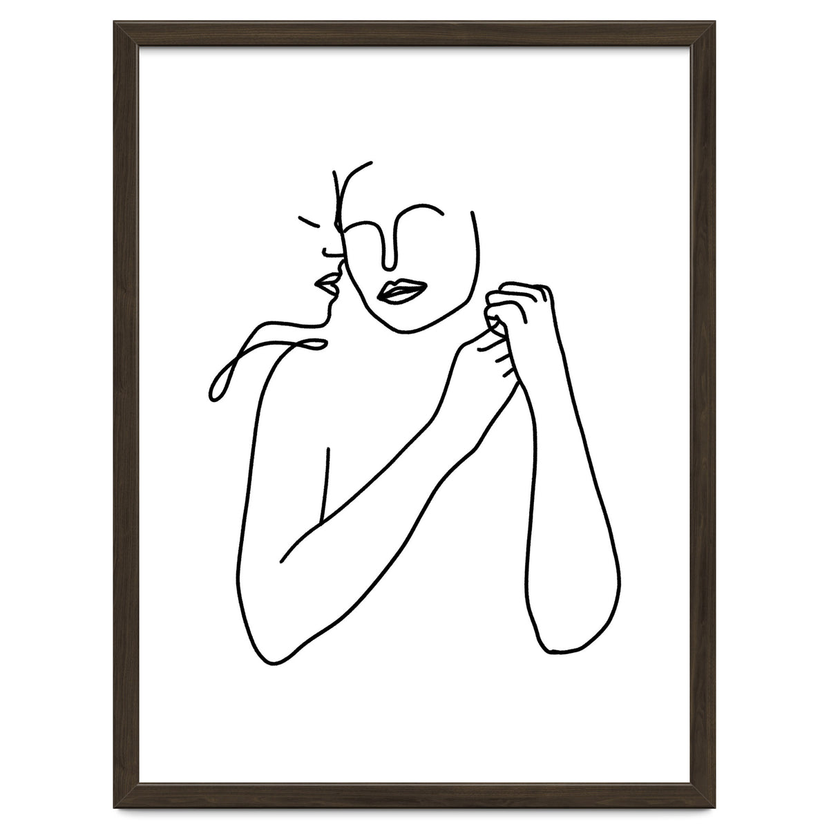 Eternally Connected, Abstract Line Art Love, Sketch Drawing Minimal, Eclectic Human Couple Connection Minimalism Concept