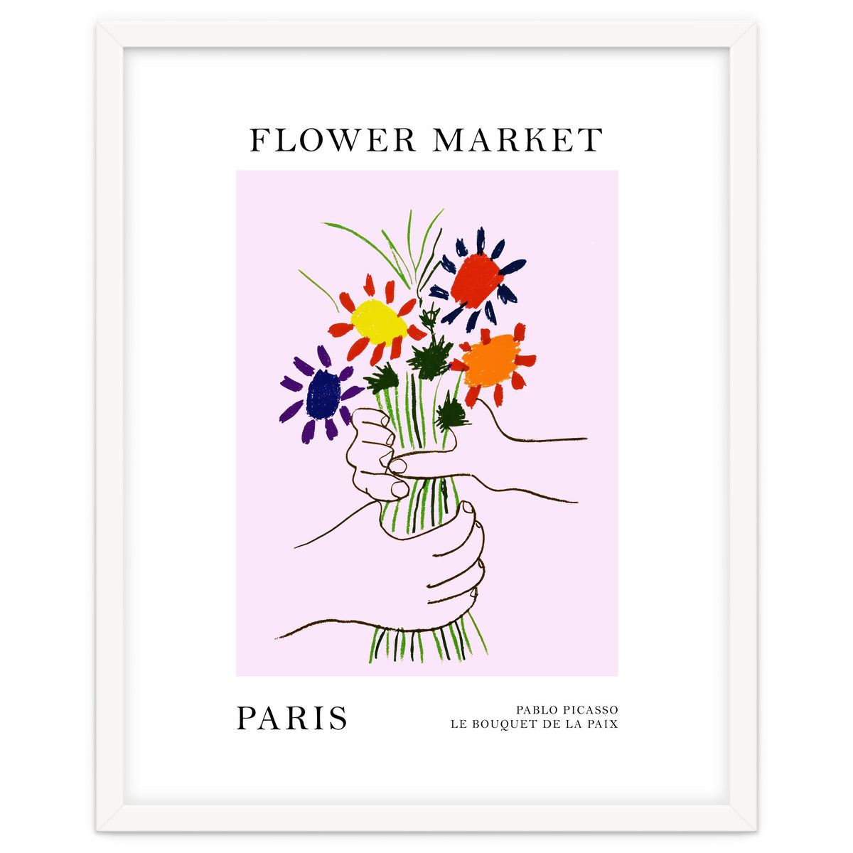 Paris Flower Market Picasso Style Art