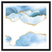 Blue & Gold Glitter Agate Texture 06