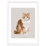 Handpainted messy oil painting of furry baby cat thumbnail
