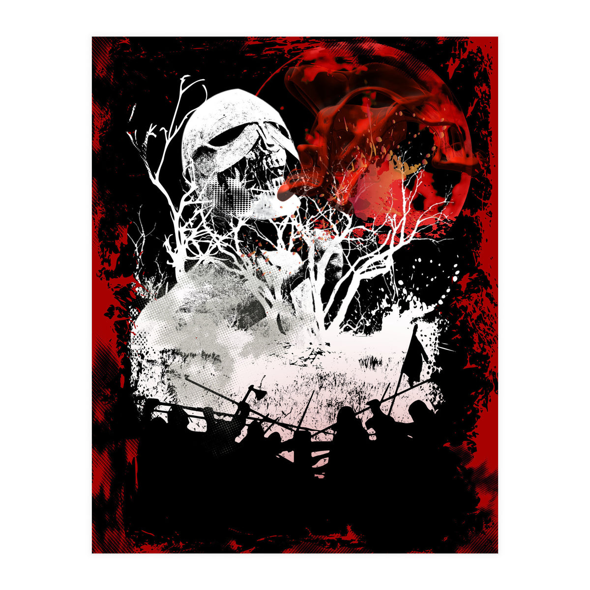 Viking Grinning Skull (Print Only)