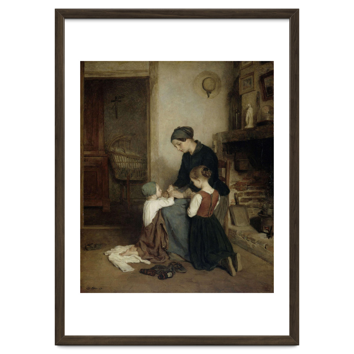 The Evening Prayer. Dating: 1857. Measurements: h 46.5 cm × w 38.5 cm; d 6.4 cm.