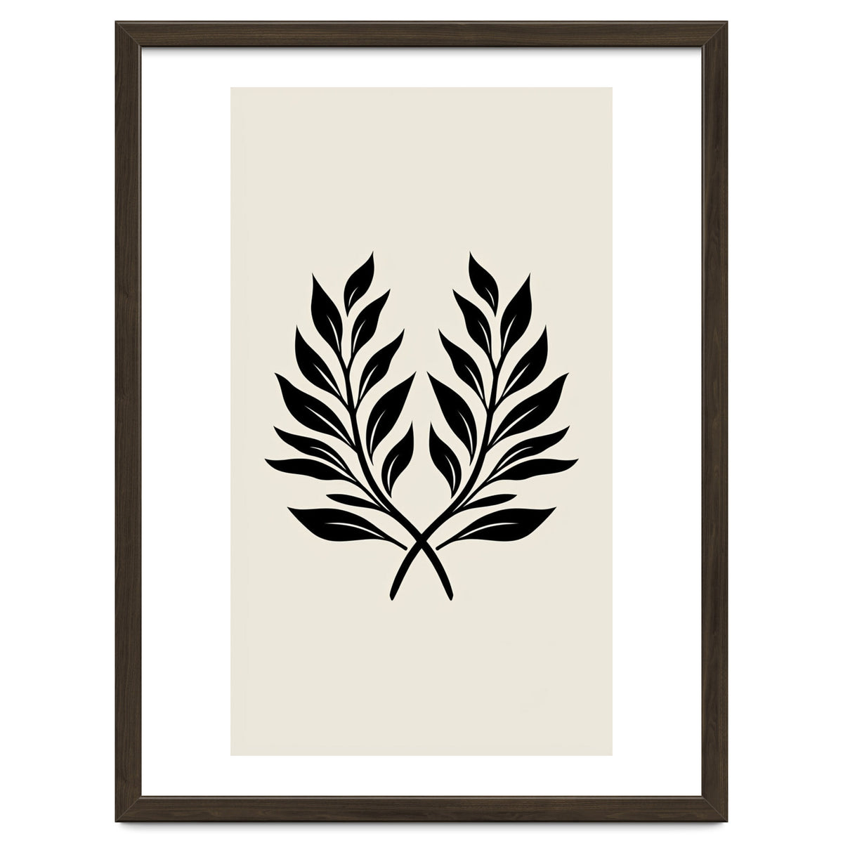 Minimalist Laurel Wreath: Botanical Line Art