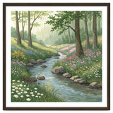 Vibrant Forest Stream Watercolor Painting thumbnail