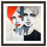 CHIC, Fashion in it's simplist form, two chic women head and shoulders portrait. thumbnail