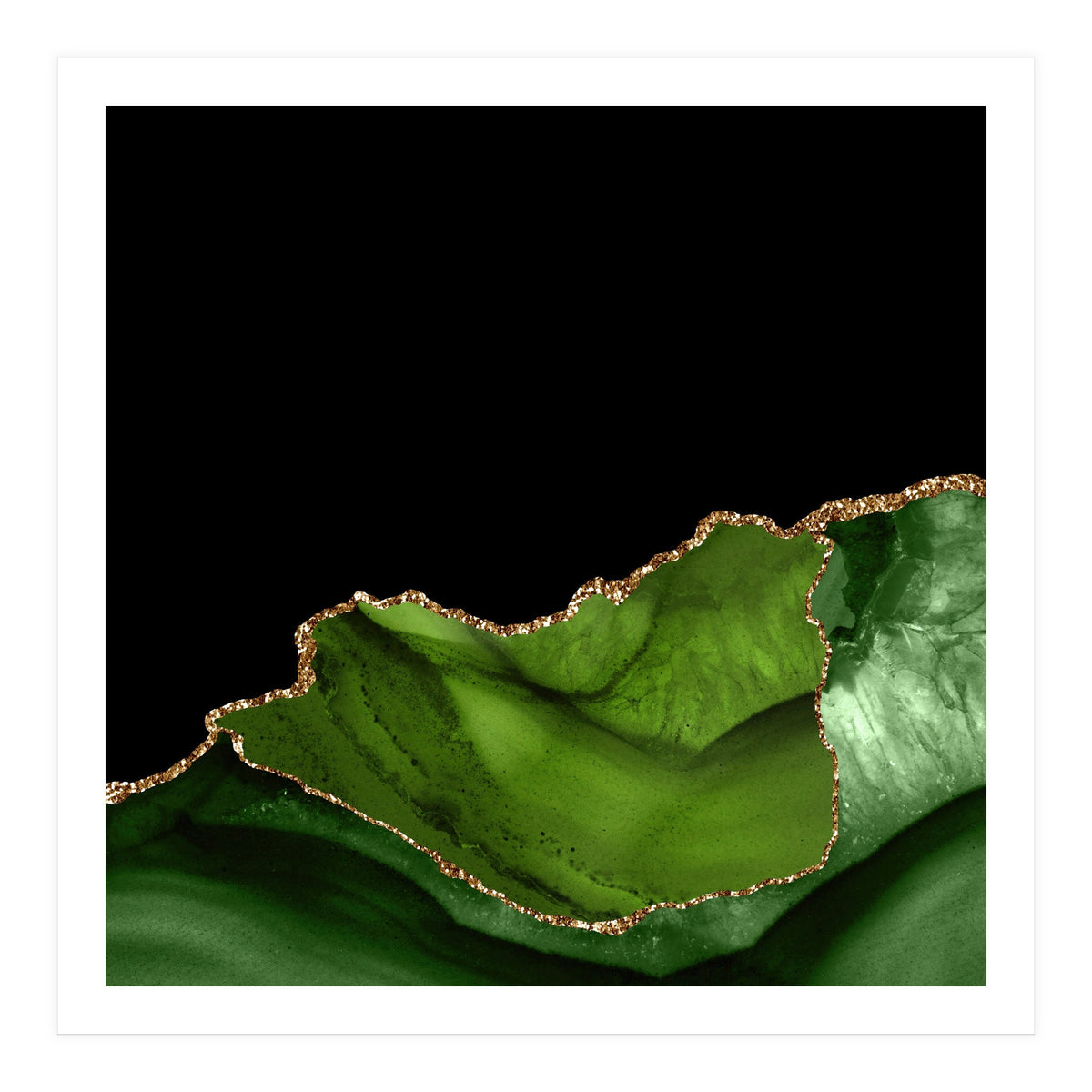 Green & Gold Agate Texture 06 (Print Only)