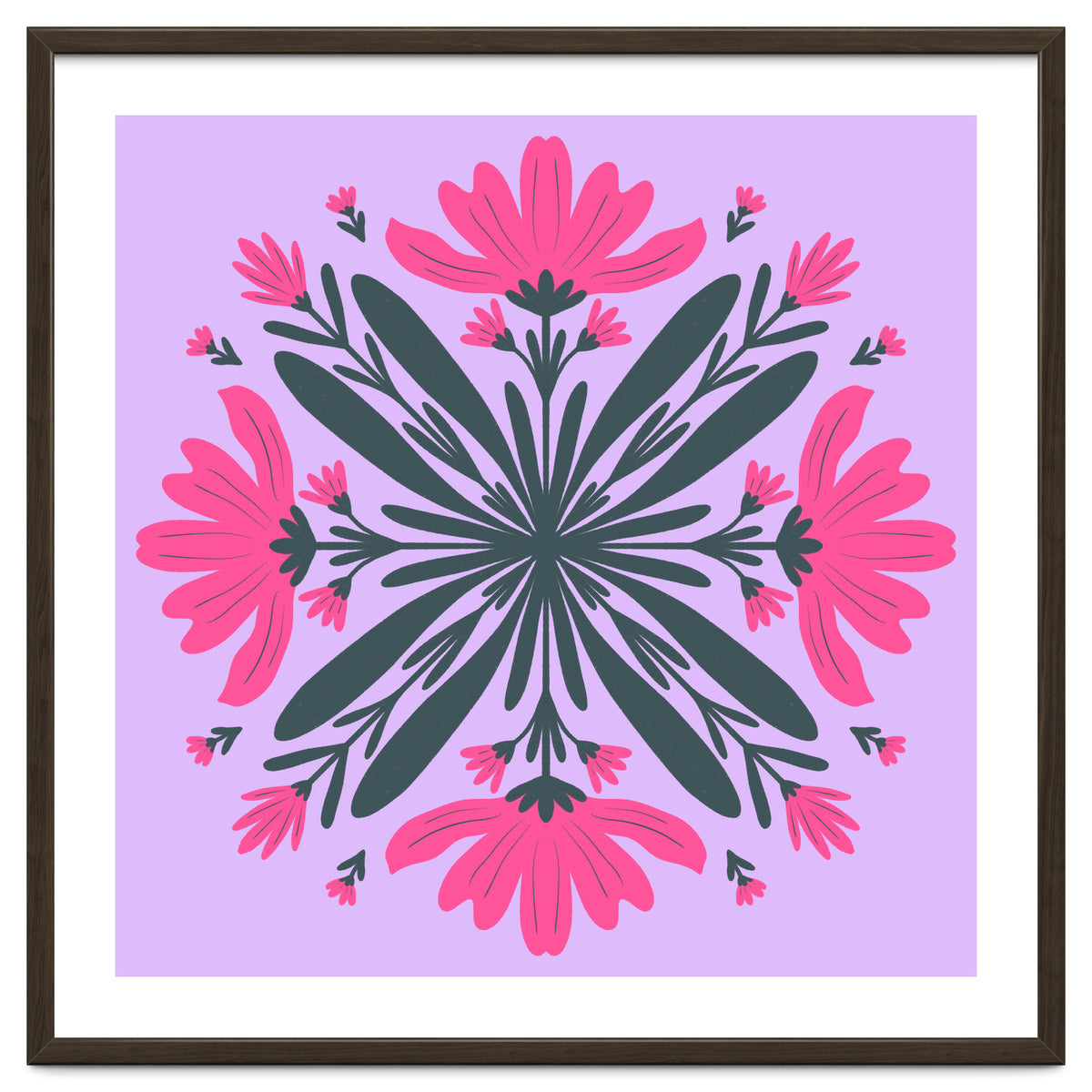 Magenta mandala flowers