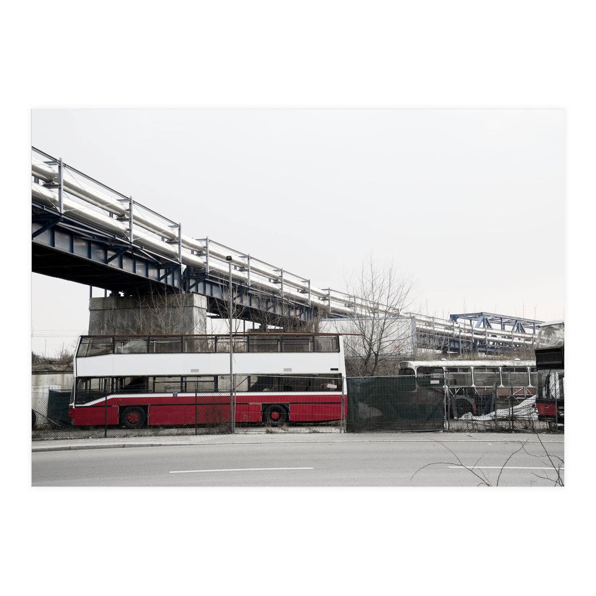 Abandoned Bus under the rail bridge (Print Only)