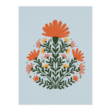 Symmetrical floral bouquet - orange and green (Print Only) thumbnail