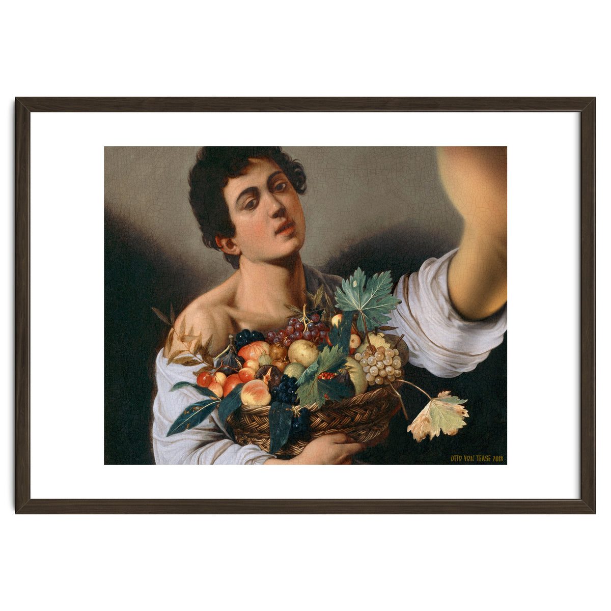 Boy With A Basket Of Fruit - Caravaggio - Selfie