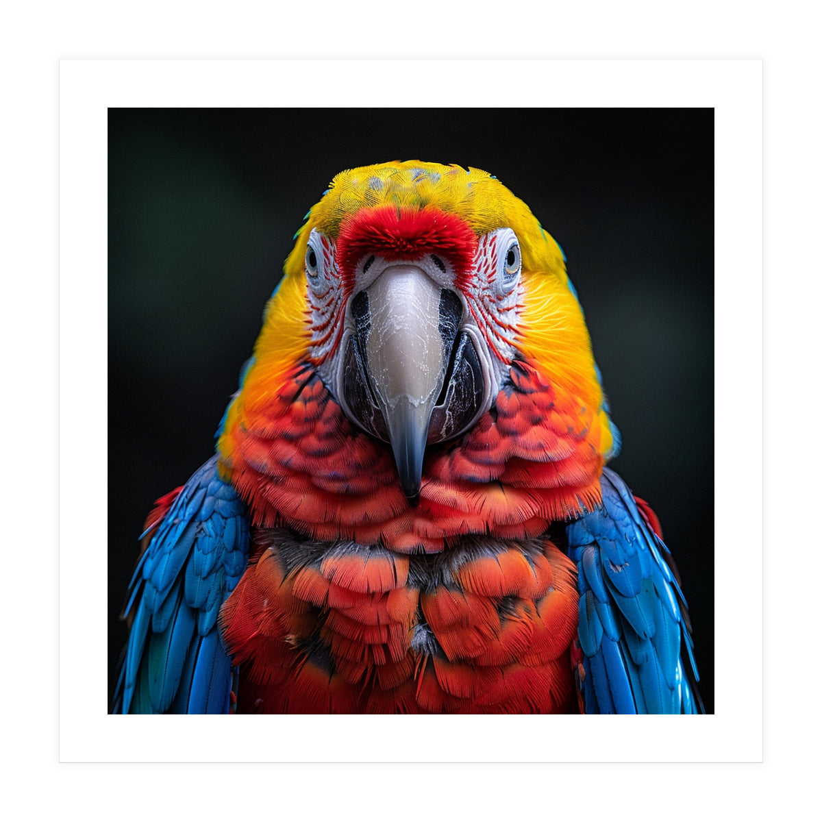 Close Up Portrait Of A Colorful Macaw Parrot (Print Only)