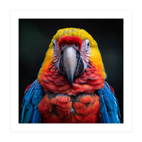 Close Up Portrait Of A Colorful Macaw Parrot (Print Only)
