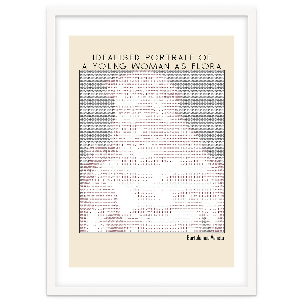 Idealised Portrait of a Young Woman as Flora – Bartolomeo Veneto (ascii art)