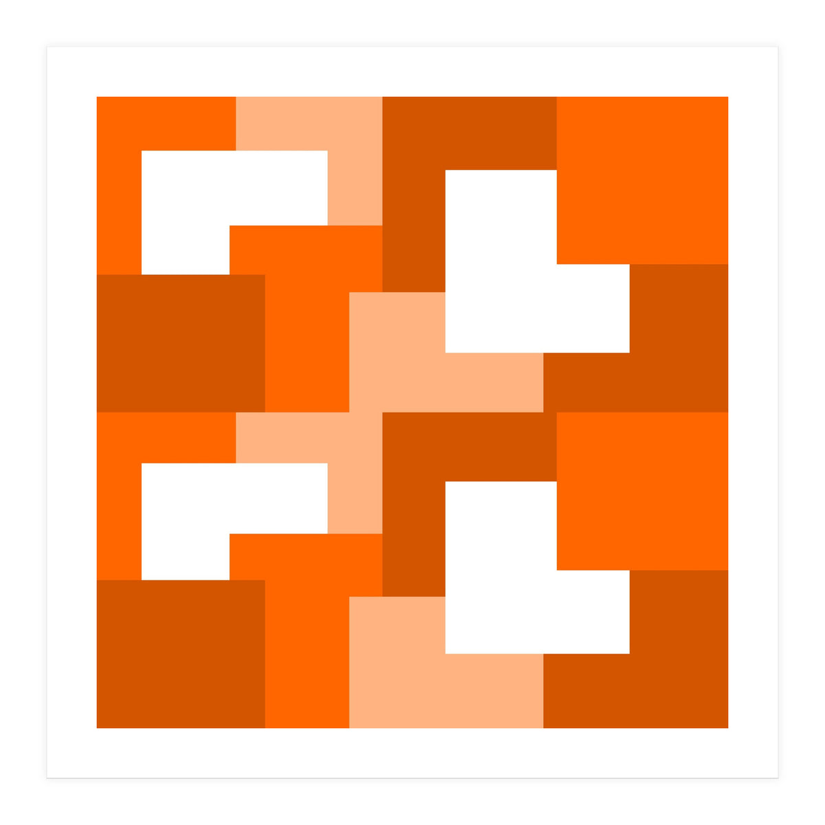 Orange Abstract Square Tiles (Print Only)