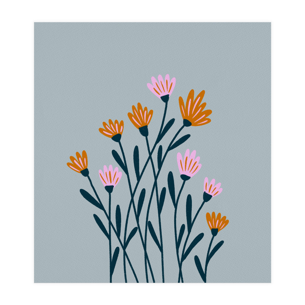 Orange and Pink Flowers (Print Only)