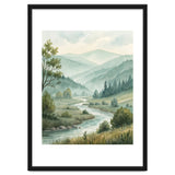Serene River Valley in Soft Watercolor thumbnail