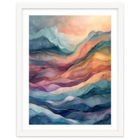 Abstract Fluid Mountain Landscape Art